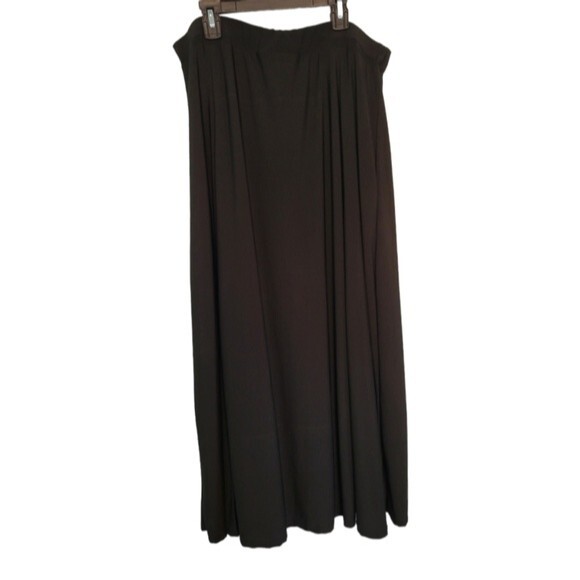 Tiffany & Grey Black Midi Skirt Side Slits Size 2X - Picture 1 of 6